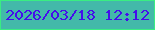 文字の大きさ：4、枠の色：3aed82、背景の色：43b9a9、文字の色：450deb 無料ブログパーツのブログ時計