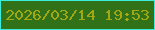 文字の大きさ：5、枠の色：3aeddd、背景の色：317219、文字の色：a1a814 無料ブログパーツのブログ時計