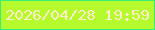 文字の大きさ：1、枠の色：3aee73、背景の色：b4fa2c、文字の色：ffecca 無料ブログパーツのブログ時計