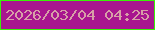 文字の大きさ：5、枠の色：3af008、背景の色：a8168f、文字の色：d79fa7 無料ブログパーツのブログ時計