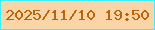 文字の大きさ：1、枠の色：3af0fd、背景の色：f9d5a8、文字の色：bd640b 無料ブログパーツのブログ時計