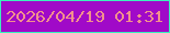 文字の大きさ：1、枠の色：3af1bc、背景の色：a00ac8、文字の色：f2918c 無料ブログパーツのブログ時計