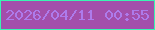 文字の大きさ：3、枠の色：3af3b2、背景の色：a34eab、文字の色：ad7beb 無料ブログパーツのブログ時計