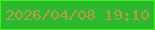 文字の大きさ：2、枠の色：3af411、背景の色：2eb731、文字の色：b69d43 無料ブログパーツのブログ時計