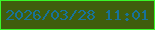 文字の大きさ：2、枠の色：3af62a、背景の色：3f5e0d、文字の色：18729a 無料ブログパーツのブログ時計