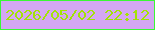 文字の大きさ：3、枠の色：3af835、背景の色：d4a7f3、文字の色：a3e306 無料ブログパーツのブログ時計