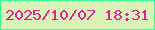文字の大きさ：5、枠の色：3af896、背景の色：d9f2b5、文字の色：e61e9a 無料ブログパーツのブログ時計
