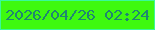 文字の大きさ：1、枠の色：3af89b、背景の色：3ef90f、文字の色：1f8771 無料ブログパーツのブログ時計