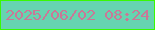 文字の大きさ：2、枠の色：3af902、背景の色：66d4b0、文字の色：c97897 無料ブログパーツのブログ時計