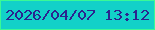 文字の大きさ：5、枠の色：3af996、背景の色：12d1c8、文字の色：2b248f 無料ブログパーツのブログ時計