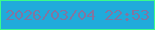 文字の大きさ：4、枠の色：3afb8c、背景の色：20abdb、文字の色：8176a0 無料ブログパーツのブログ時計