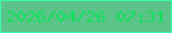 文字の大きさ：2、枠の色：3afbad、背景の色：5cc489、文字の色：0ee15c 無料ブログパーツのブログ時計