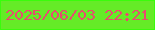 文字の大きさ：3、枠の色：3afc0c、背景の色：65eb27、文字の色：e74b70 無料ブログパーツのブログ時計