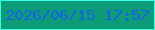 文字の大きさ：5、枠の色：3afde6、背景の色：0c9c78、文字の色：1662e9 無料ブログパーツのブログ時計