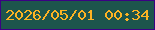 文字の大きさ：5、枠の色：3b0183、背景の色：1d554c、文字の色：feb323 無料ブログパーツのブログ時計
