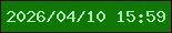 文字の大きさ：3、枠の色：3b0326、背景の色：0d7903、文字の色：b4e7ba 無料ブログパーツのブログ時計