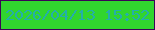 文字の大きさ：2、枠の色：3b0356、背景の色：31d52e、文字の色：24aeab 無料ブログパーツのブログ時計