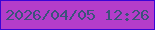 文字の大きさ：4、枠の色：3b04d6、背景の色：b43dca、文字の色：3d527b 無料ブログパーツのブログ時計