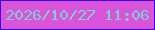 文字の大きさ：1、枠の色：3b04e5、背景の色：da54da、文字の色：7fced7 無料ブログパーツのブログ時計