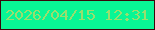 文字の大きさ：3、枠の色：3b060a、背景の色：09f695、文字の色：9ade6e 無料ブログパーツのブログ時計