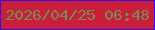 文字の大きさ：3、枠の色：3b08ec、背景の色：ca1f3b、文字の色：7a8a52 無料ブログパーツのブログ時計