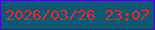 文字の大きさ：1、枠の色：3b0ad7、背景の色：0e5872、文字の色：f02331 無料ブログパーツのブログ時計