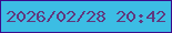 文字の大きさ：1、枠の色：3b0b8c、背景の色：3cbde4、文字の色：61387e 無料ブログパーツのブログ時計