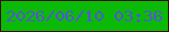 文字の大きさ：4、枠の色：3b0d0a、背景の色：0bba06、文字の色：5455d4 無料ブログパーツのブログ時計