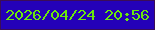 文字の大きさ：1、枠の色：3b0d57、背景の色：2401b8、文字の色：6ae90c 無料ブログパーツのブログ時計