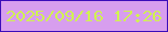 文字の大きさ：1、枠の色：3b0dba、背景の色：d79eee、文字の色：d0f251 無料ブログパーツのブログ時計