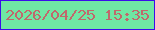 文字の大きさ：1、枠の色：3b0dea、背景の色：6fe7a4、文字の色：c0686c 無料ブログパーツのブログ時計