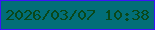 文字の大きさ：5、枠の色：3b13f8、背景の色：026e78、文字の色：094819 無料ブログパーツのブログ時計