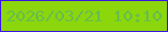 文字の大きさ：2、枠の色：3b16e1、背景の色：8cd60c、文字の色：66bd4e 無料ブログパーツのブログ時計