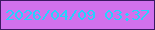 文字の大きさ：4、枠の色：3b1862、背景の色：d171ed、文字の色：27d2fc 無料ブログパーツのブログ時計