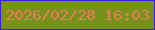 文字の大きさ：3、枠の色：3b19ec、背景の色：769219、文字の色：ef7a5b 無料ブログパーツのブログ時計