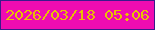 文字の大きさ：5、枠の色：3b1a8b、背景の色：ef0cb1、文字の色：e8c003 無料ブログパーツのブログ時計
