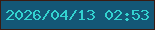 文字の大きさ：3、枠の色：3b1b11、背景の色：145776、文字の色：33d2d0 無料ブログパーツのブログ時計