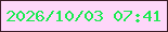 文字の大きさ：4、枠の色：3b1b26、背景の色：fed6f9、文字の色：19eb50 無料ブログパーツのブログ時計
