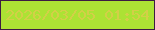 文字の大きさ：1、枠の色：3b1b42、背景の色：ace234、文字の色：d2d047 無料ブログパーツのブログ時計