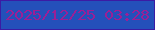 文字の大きさ：2、枠の色：3b1ba4、背景の色：2450ba、文字の色：9b1f96 無料ブログパーツのブログ時計