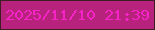 文字の大きさ：1、枠の色：3b1d22、背景の色：b7237c、文字の色：f623c7 無料ブログパーツのブログ時計