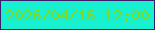 文字の大きさ：5、枠の色：3b1d6a、背景の色：17f1cf、文字の色：7cda25 無料ブログパーツのブログ時計