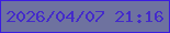 文字の大きさ：2、枠の色：3b1de1、背景の色：6e729f、文字の色：442bca 無料ブログパーツのブログ時計