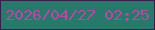 文字の大きさ：5、枠の色：3b1e4b、背景の色：267a69、文字の色：c143a6 無料ブログパーツのブログ時計