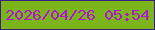 文字の大きさ：5、枠の色：3b1f81、背景の色：7cb519、文字の色：af15d1 無料ブログパーツのブログ時計