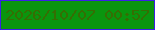 文字の大きさ：3、枠の色：3b1fe5、背景の色：0a950e、文字の色：346e03 無料ブログパーツのブログ時計