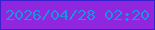 文字の大きさ：1、枠の色：3b20cf、背景の色：9026de、文字の色：1f8fe1 無料ブログパーツのブログ時計