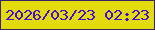 文字の大きさ：4、枠の色：3b2166、背景の色：e4db0c、文字の色：440cd6 無料ブログパーツのブログ時計