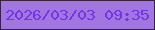 文字の大きさ：1、枠の色：3b223c、背景の色：a176e1、文字の色：7434e6 無料ブログパーツのブログ時計