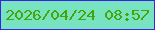 文字の大きさ：1、枠の色：3b23dd、背景の色：77e3c1、文字の色：44a40a 無料ブログパーツのブログ時計